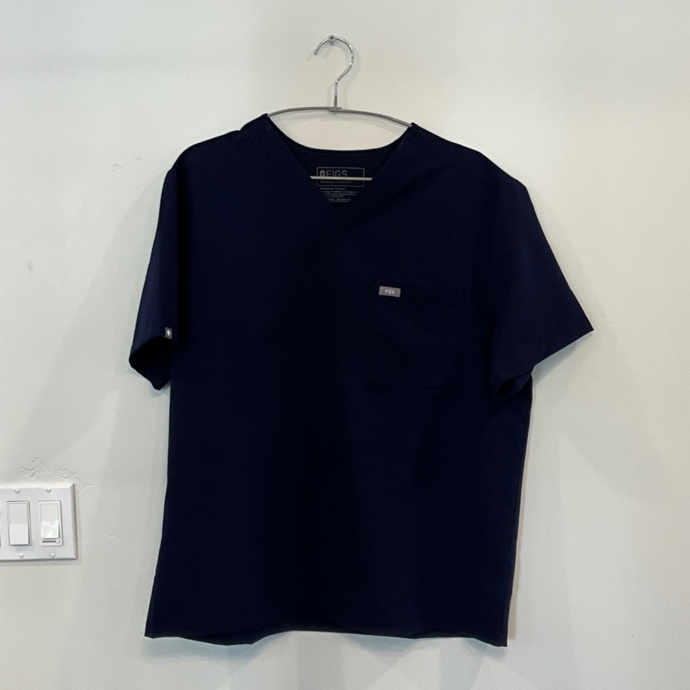 Figs Navy Blue Scrub Top